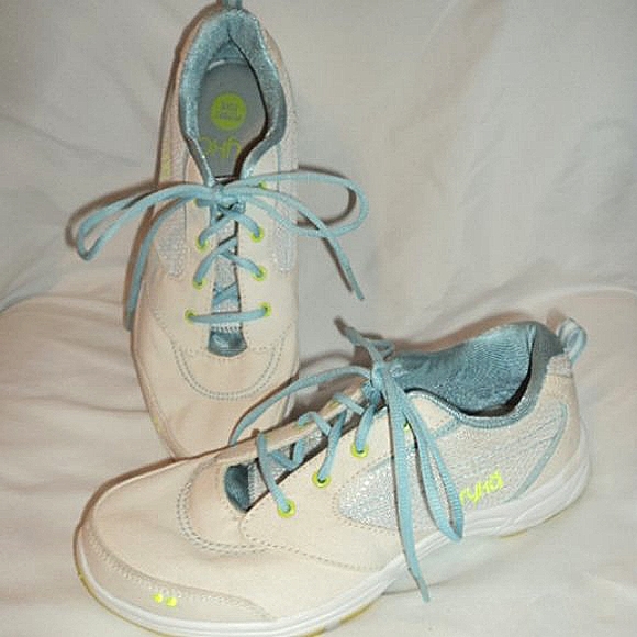 Ryka Women's Memory Foam US 7.5M UK 5.5 Canvas Fabric White/Blue Shoes - Picture 2 of 8